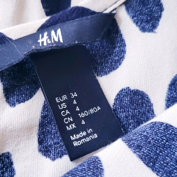 H&M Black and Cream Peplum Tank Top Size 4 - Picture 6 of 7